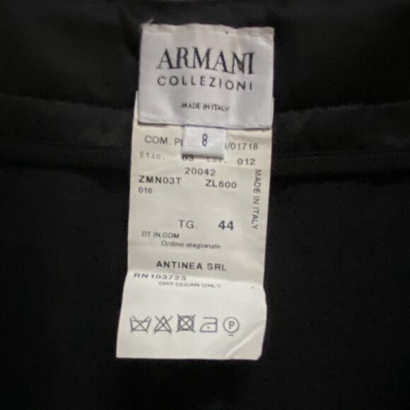 ARMANI COLLEZIONI Black Monochrome Sequin Tweed Pencil Skirt Sz 44 US 8 - Picture 4 of 7